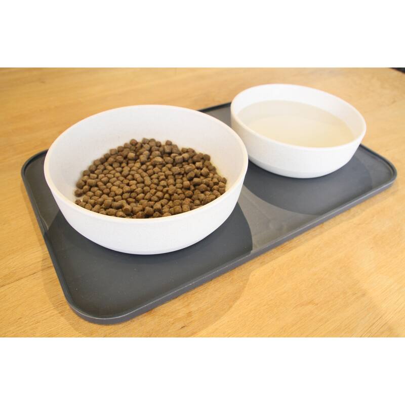 Abode Homewares Bevel Wheat Straw Pet Bowl - Set of 2