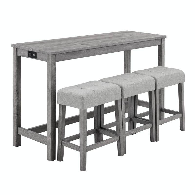 4-Piece Bar Table and Chairs Set, Dining Table Set