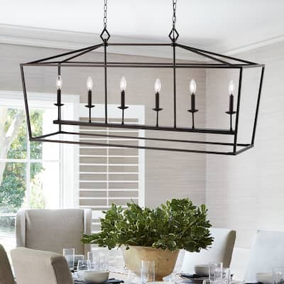 SAFAVIEH Prener 6Lt Pendant - 49"x15"x29.25-101.25"