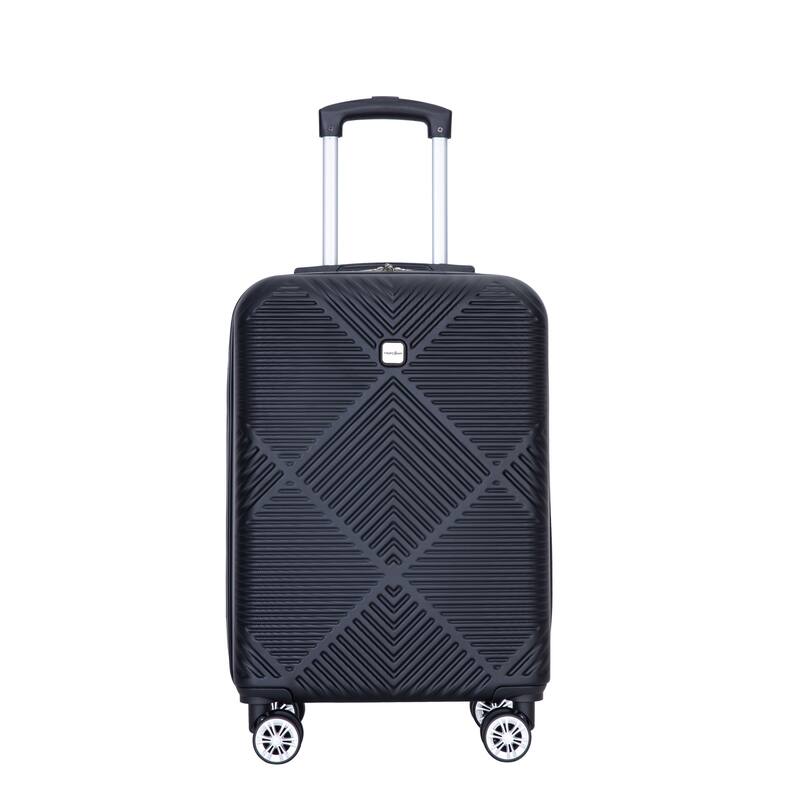 Carry On Luggage Set 4 Piece, High Quality ABS Lightweight Suitcase with Adjustable Pull Rod and Aircraft Wheel, for Women Men