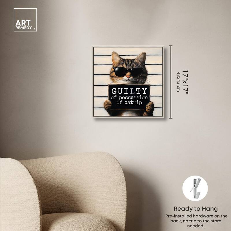 Guilty of Catnip Canvas by Art Remedy