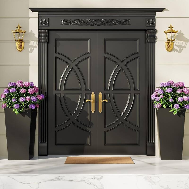 30" Set of 2 Self-Watering Planters, Flower Pots for Front Porch, Patio & Garden