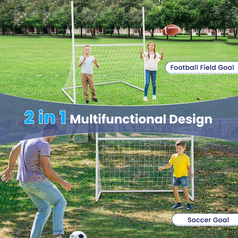 Gymax 2 in 1 Football Training Equipment w/ 4 Ground Stakes 18 Bungee