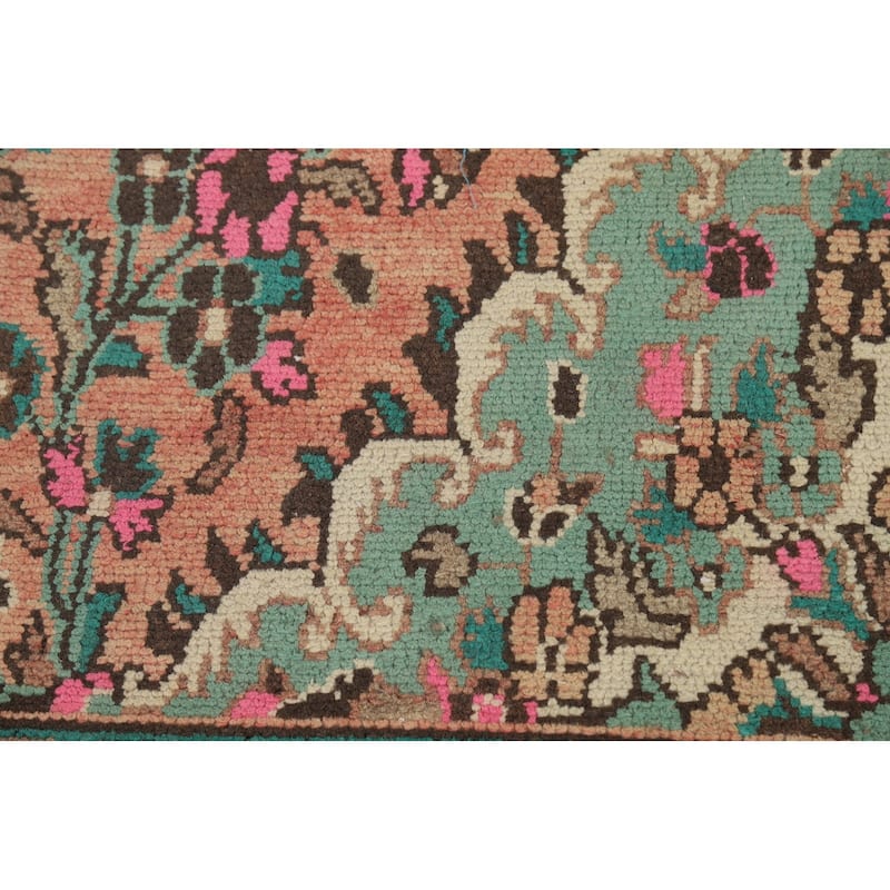 Floral Medallion Hamedan Persian Area Rug Handmade Wool Carpet - 6'8"x 9'8"