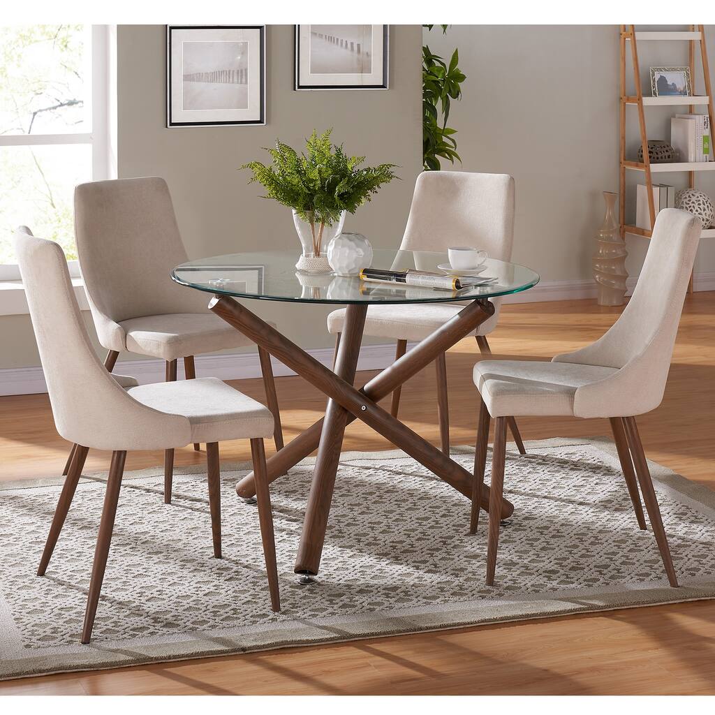 5 Pc Round Contemporary Dining Set