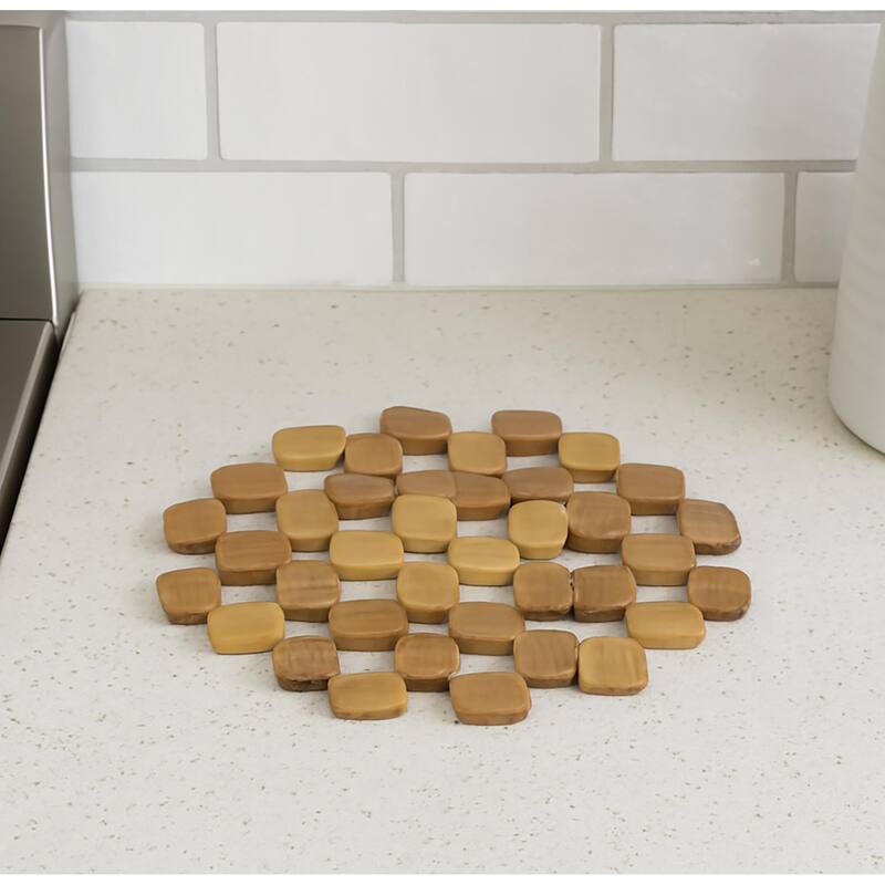 Natural Bamboo Trivet Pot Mat - Set of 2 - 7.5" x 7.5"