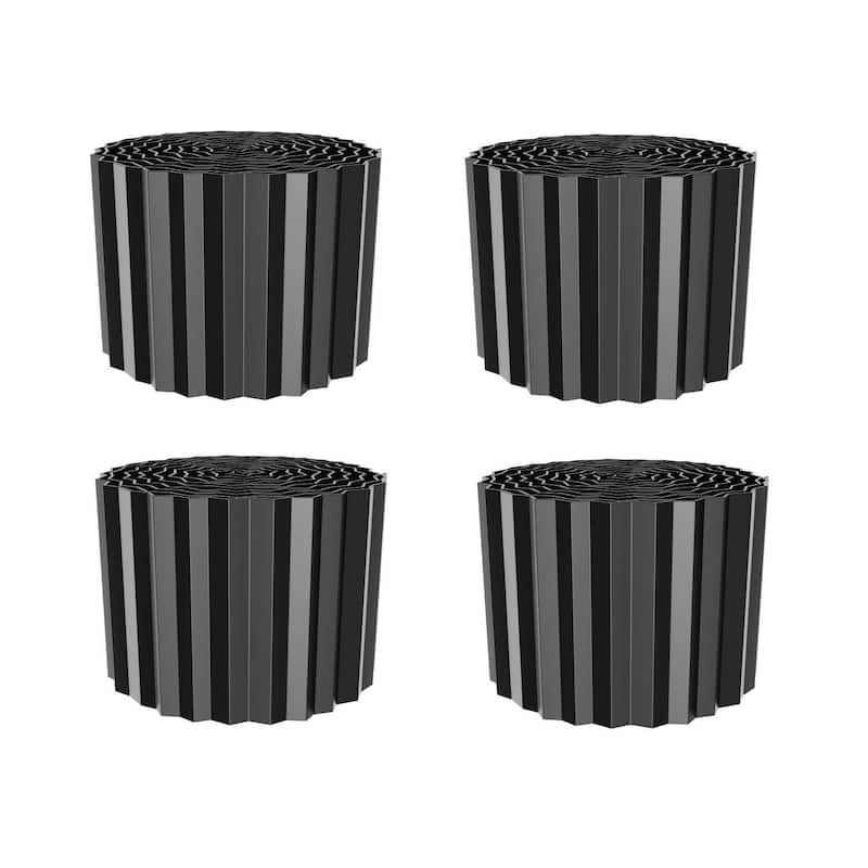 4 Pack Corrugated Galvanized Steel Metal Landscape Edging for Flower Beds, Lawn, Driveway, Walkways