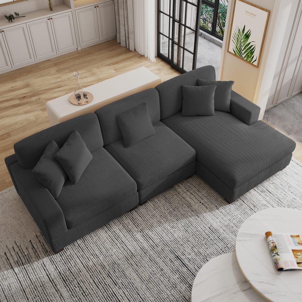 Oversized Modular Sectional Sofa Set with Pillows for Living Room