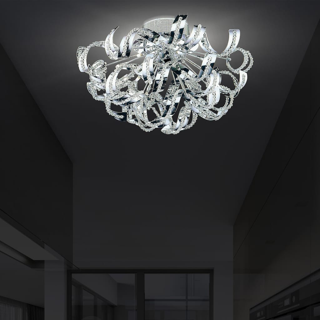 Swivel 13 Light 22in Chrome Flush Mount