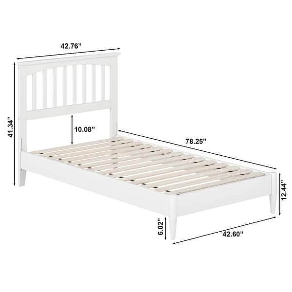 dimension image slide 6 of 19, Becket Solid Wood Low Profile Platform Bed