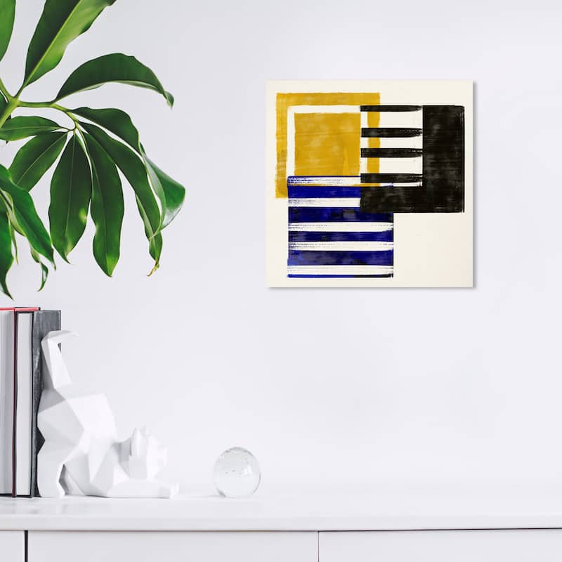 Wynwood Studio Prints Abstract Bright Color Abstract Yellow and Dark Yellow Modern & Contemporary Wall Art Canvas Print - 12 x 12