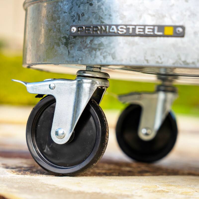 Permasteel 80-Qt Galvanized Steel Rolling Cooler with Wheels