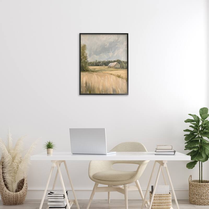Stupell Natural Farm's Wispy Grasses Framed Giclee Art Design By Petal Prints Design
