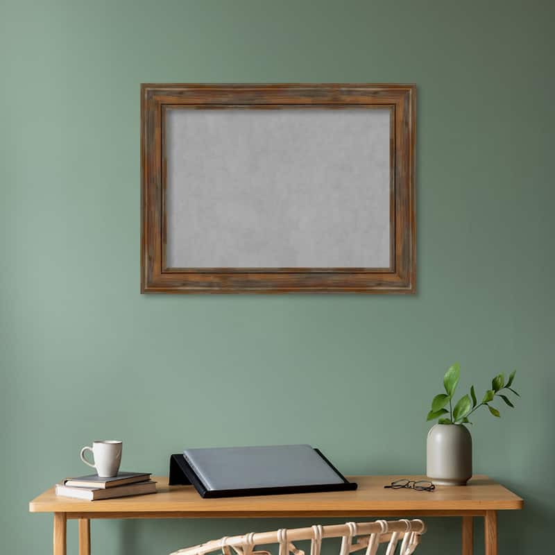 Amanti Art Alexandria Rustic Brown Framed Magnetic Board