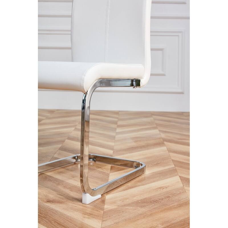 Dining Chairs,PU Faux Leather High Back Side Chair (Set of 4)