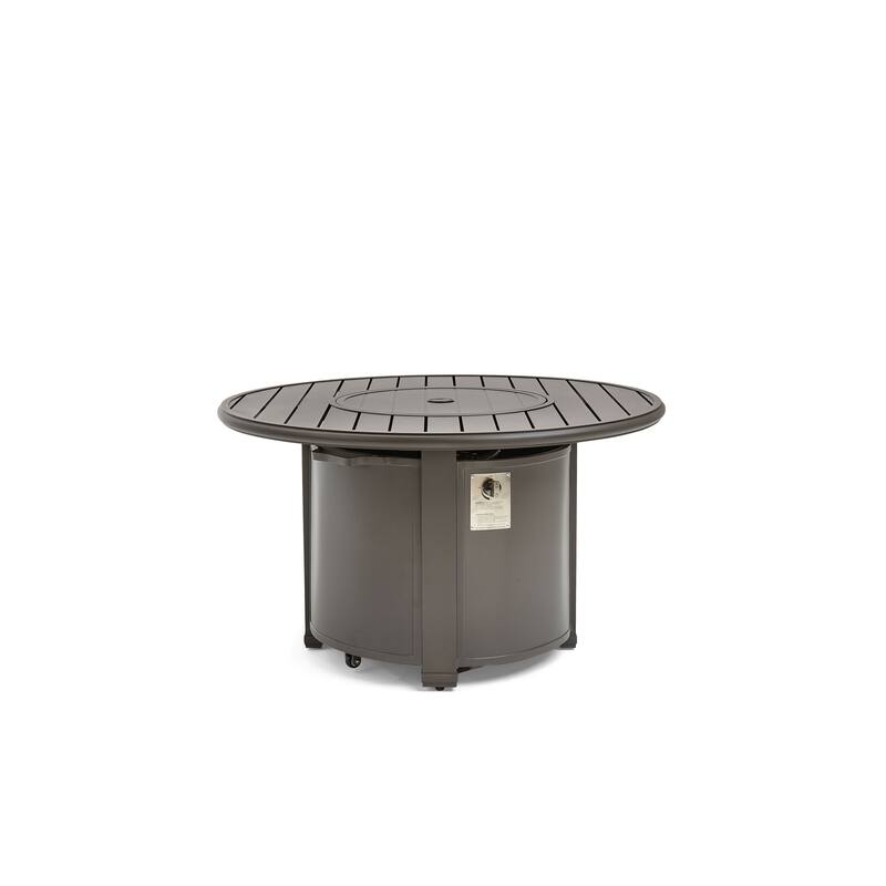 Slat Top 44" Round Fire Table