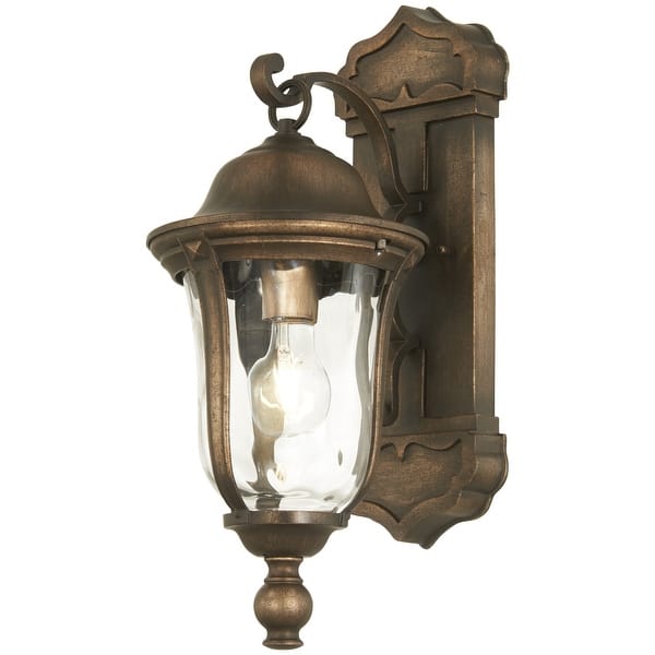 slide 2 of 7, The Great Outdoors Havenwood 19" Tall Outdoor Wall Sconce with Water Tavira Bronze / Alder Silver