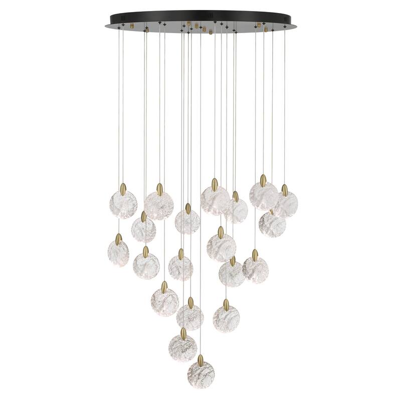 Artcraft Snowflake Chandelier - Matte Black with Satin Brass Accent - 31.5" W