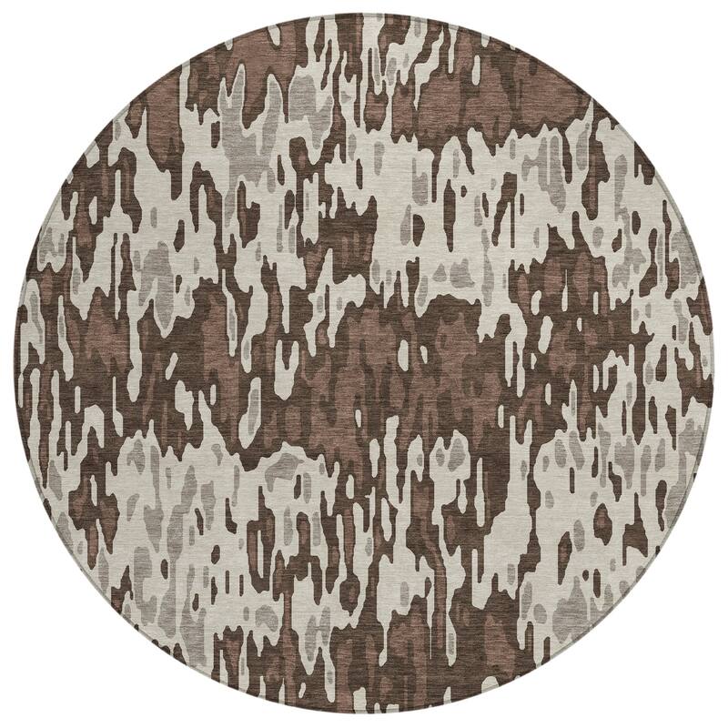 Machine Washable Indoor/ Outdoor Modern Watercolor Chantille Rug