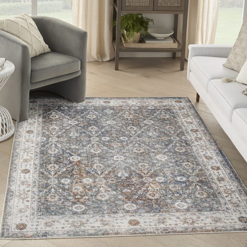 Nourison Astra Machine Washable Indoor only Persian Area Rug - 4' x 6' - Ivory/Multicolor - Rectangle