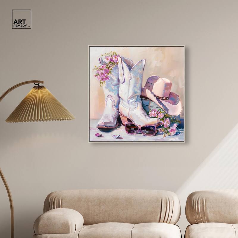 Spring Pink Cowboy Necessities Canvas by Art Remedy