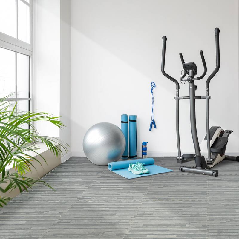 Sorbus 144 Sq. Ft. Wood Grain Floor Tiles Foam Mat EVA Interlocking Mats Tile 3/8-Inch Thick Flooring Wood Puzzle Exercise Mats