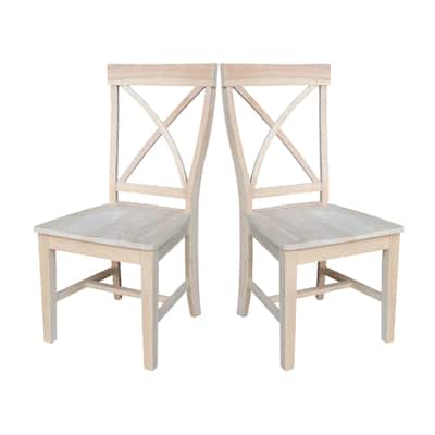 Solid Wood Creekside X-back Dining Chairs, Set of 2