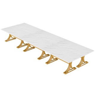 Modern 5FT Wood Metal Conference Meeting Table（Set of 6）
