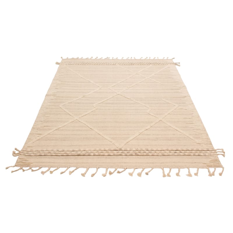 ECARPETGALLERY Hand-knotted Tangier Cream Wool Rug - 7'11 x 10'0