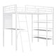 preview thumbnail 13 of 32, Loft Metal Bed with 3 Layers of Shelves and Desk, Stylish Metal Frame Bed with Whiteboard