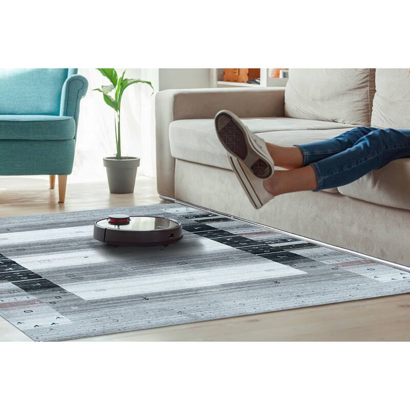 Gray Transitional Modern Gabbeh Design Area Rug, Luxurious Handcrafted Soft Texture for Home Interiors - L
