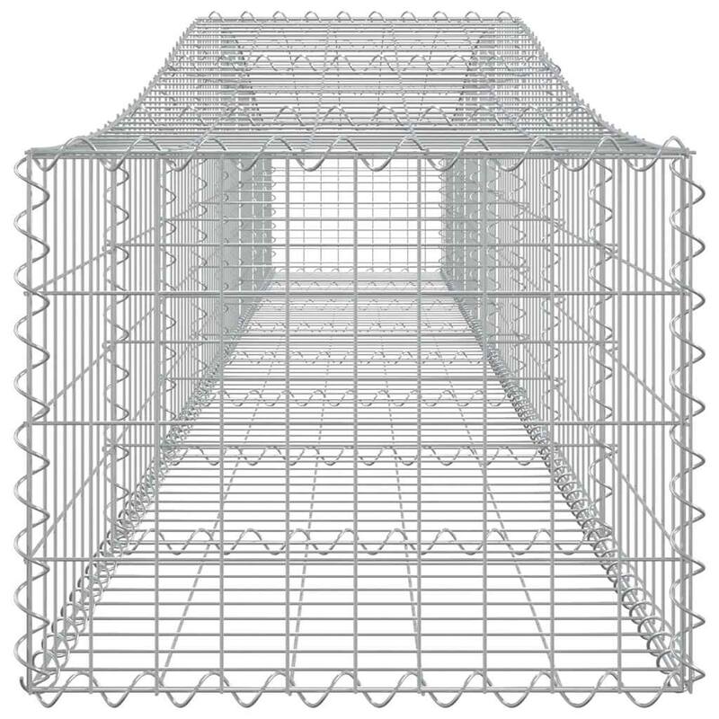 vidaXL Gabion Basket Arched Gabion Basket Planter for Flower Galvanized Iron - 78.7 x 78.7 x 23.6 inch