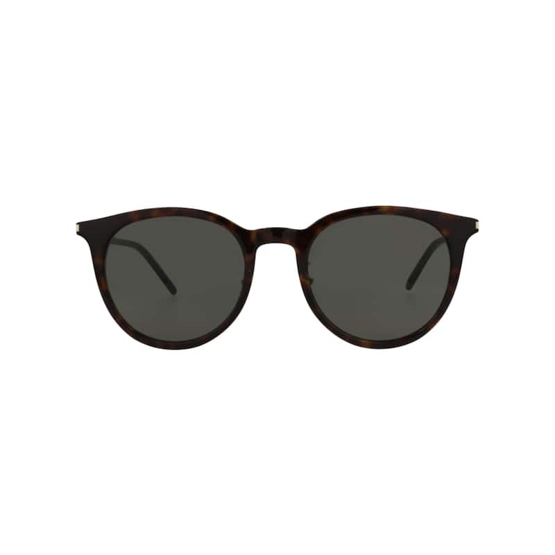 Saint Laurent Round-Frame Acetate Sunglasses - Havana Havana Grey