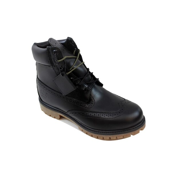 timberland brogue boots black