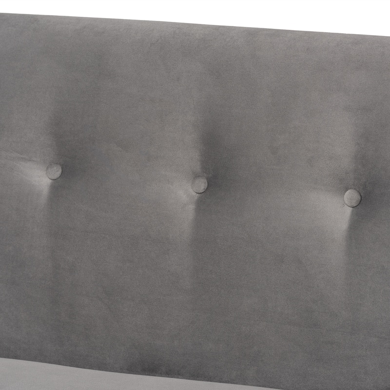 Stewart Mid-Century Velvet Dining Nook Banquette Set(2PC)-Grey