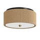 preview thumbnail 6 of 7, Juluca Boho Flush Mount Ceiling Light Fixture with Frosted Glass Diffuser and Seagrass Shade
