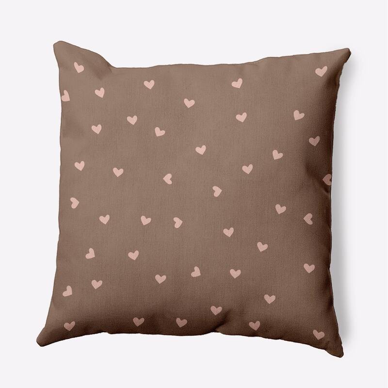 Little Hearts Valentines Day Decorative Throw Pillow - 16" x 16" - Sunwashed Brick