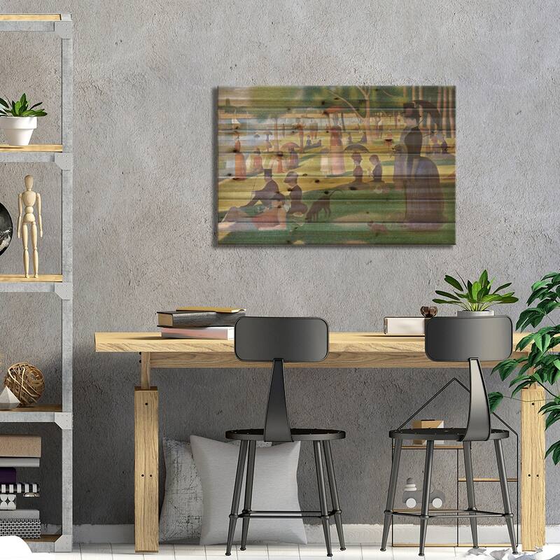 Sunday Afternoon on the Island of La Grande Jatte Print On Wood by Georges Seurat - Multi-Color