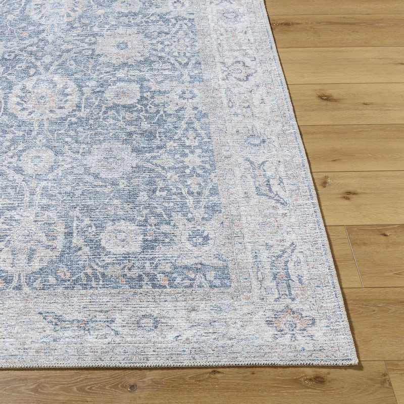 Livabliss Transitional Vinny Medallion Washable Area Rug
