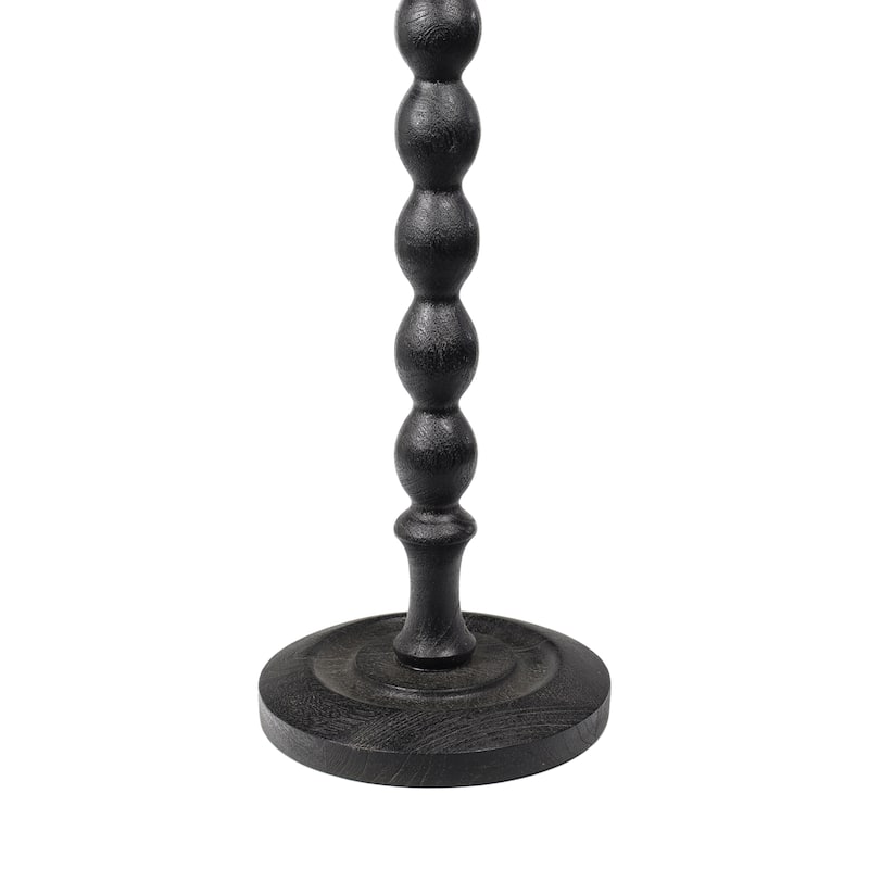Augustus 24.5" Spindle Wood Pedestal Round Drink Table and Decorative End Table, By JONATHAN Y
