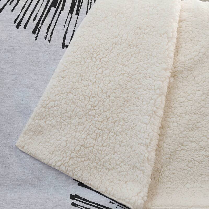Premium Machine Washable Contemporary Burst Sherpa Throw Blanket
