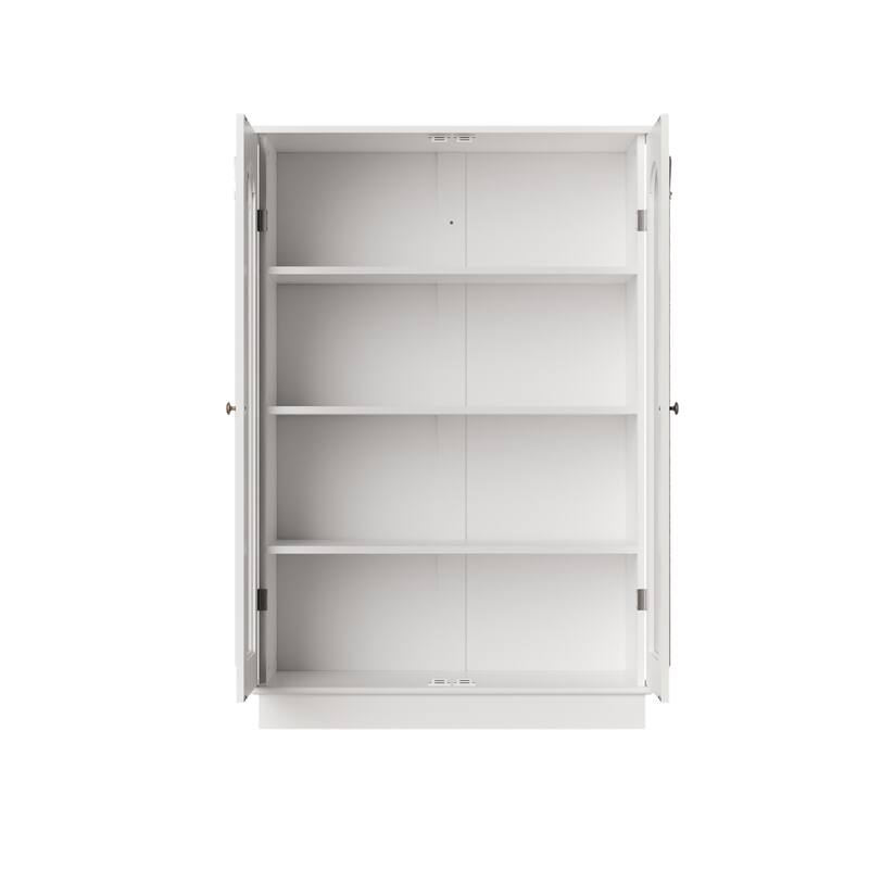 Modern Kitchen Pantry Cabinet Freestanding Storage Cabinet White Brown