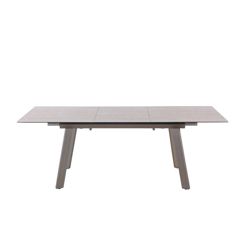 Somette Glass & Ceramic Table with Pop Up Extension