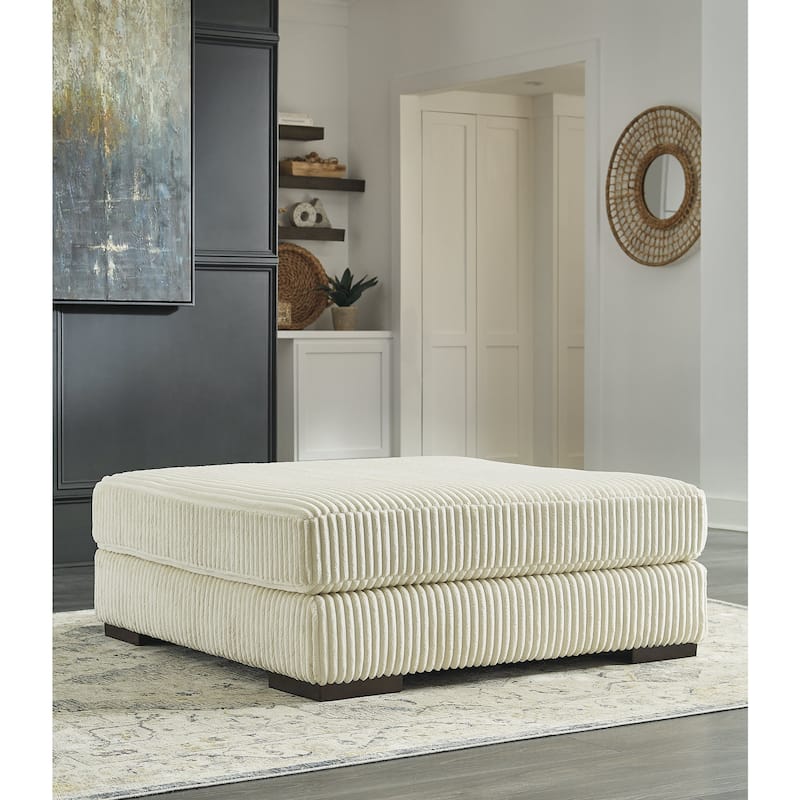 Signature Design by Ashley Lindyn White 2-Piece Sectional with Ottoman - 102" W x 70" D x 38" H
