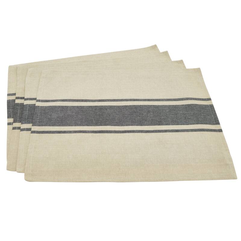 Classic Banded Stripe Design Cotton Placemat Set