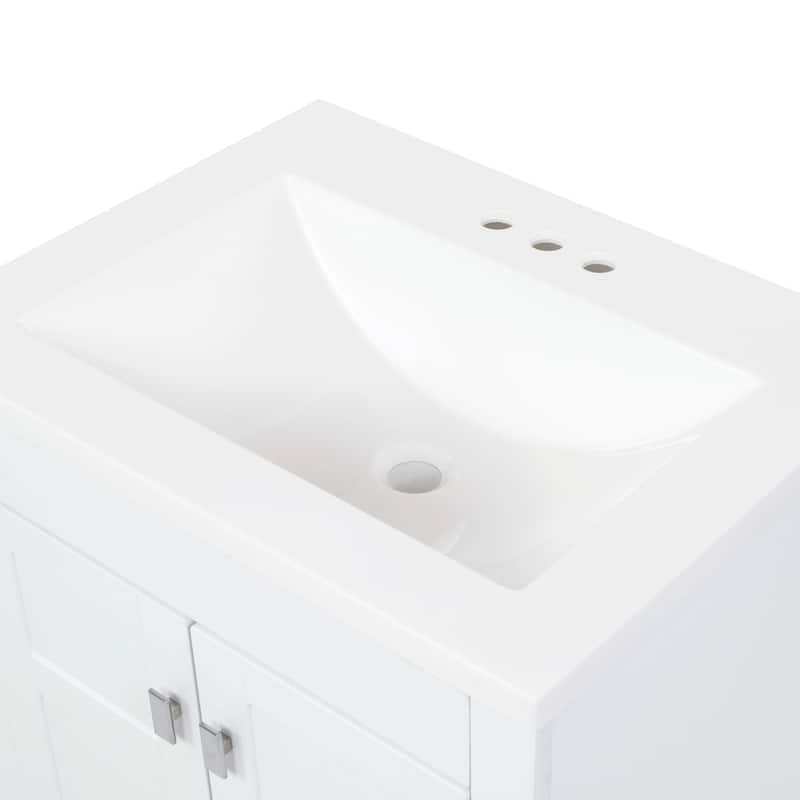 Lonsdale 24.5" 2-Door Bathroom Cabinet With White Sink Top - 24.5 in.