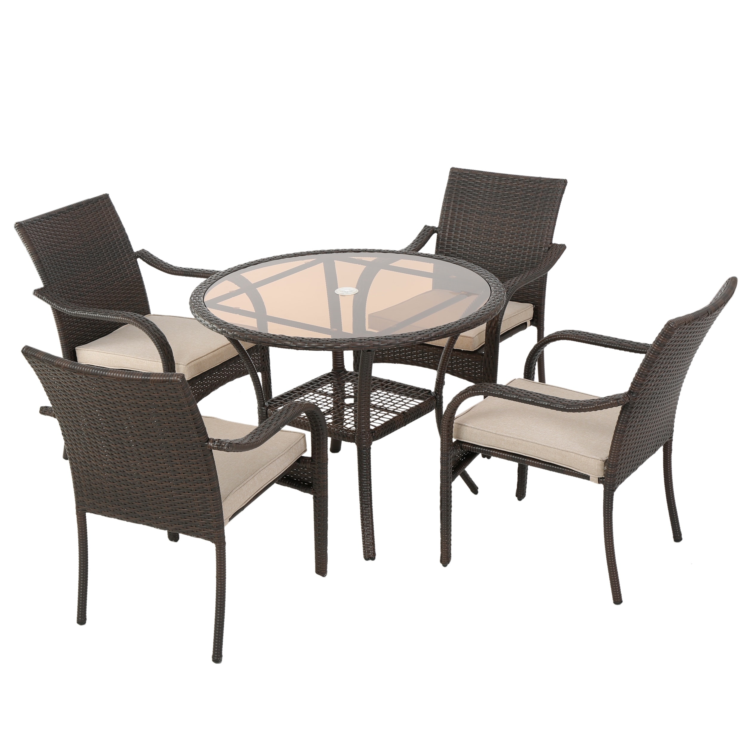 San Pico Wicker Outdoor 5 piece Dining Set by Christopher Knight Home Bed Bath Beyond 10039897