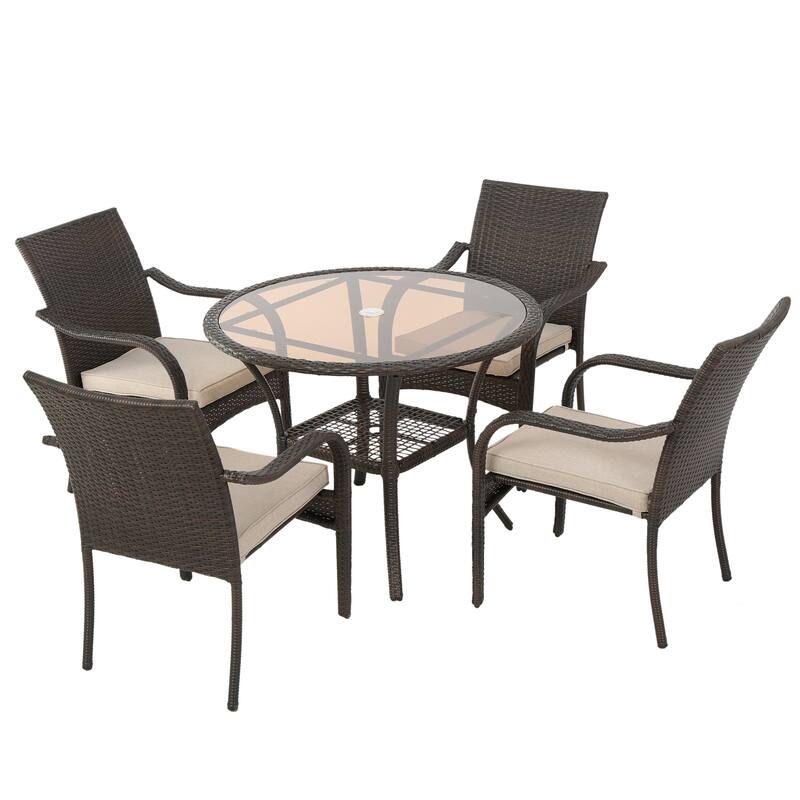 San Pico Wicker Outdoor 5-piece Dining Set by Christopher Knight Home