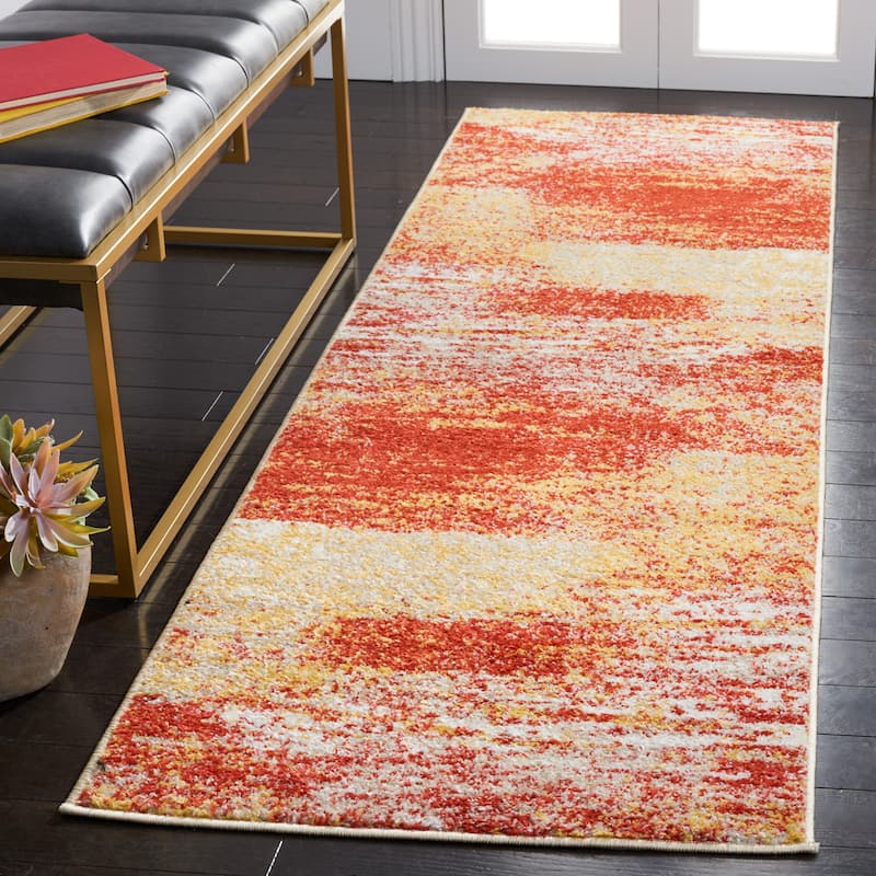 SAFAVIEH Adirondack Brynn Modern Abstract Rug - 2'6" x 8' Runner - Rust/Gold