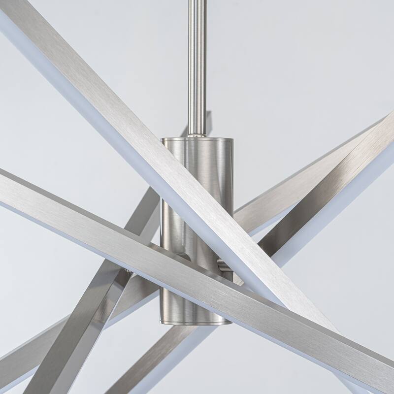 5-Light Modern Sputnik Linear Pendant Lights Integrated LED Kitchen Island Lighting